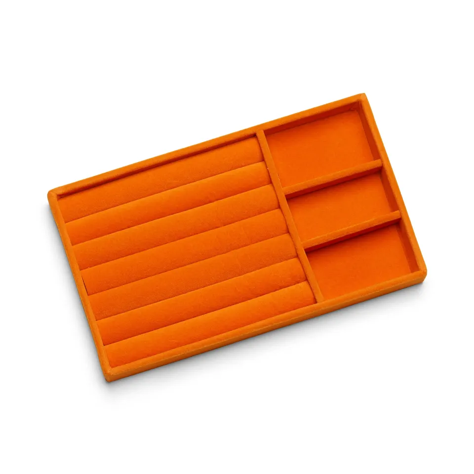 ANNEBRAUNER Velour Smykkebakke Ringe Orange — produktfoto