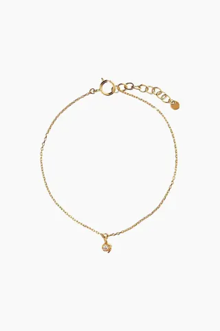 Planbørnefonden Petit Flow Bracelet With Chain And Stone - Gold - Stine A — produktfoto
