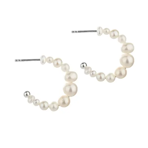 PRETTY PEARL HOOP | SILVER — produktfoto