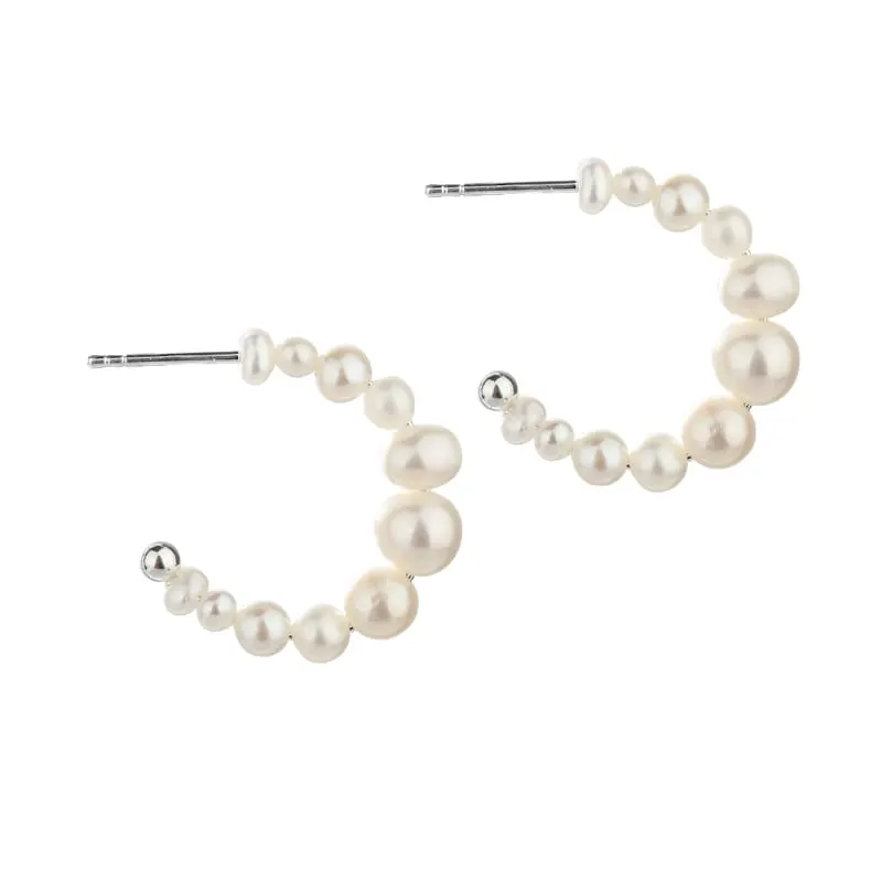 PRETTY PEARL HOOP | SILVER — produktfoto