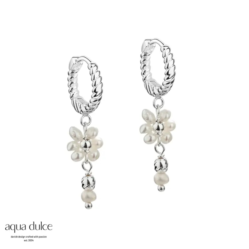 DAISY PEARL HOOPS 12 MM. | SILVER — produktfoto