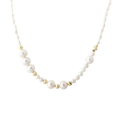 *LINE PEARL NECKLACE | GOLDEN — produktfoto