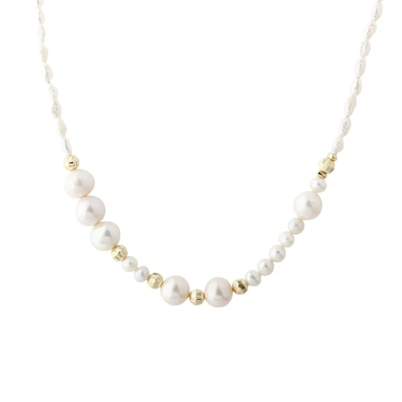 *LINE PEARL NECKLACE | GOLDEN — produktfoto