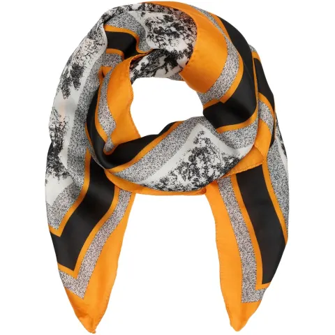 Marta du Chateau dame tørklæde MdcJuline FA-Scarf - Black/Orange31274 — produktfoto