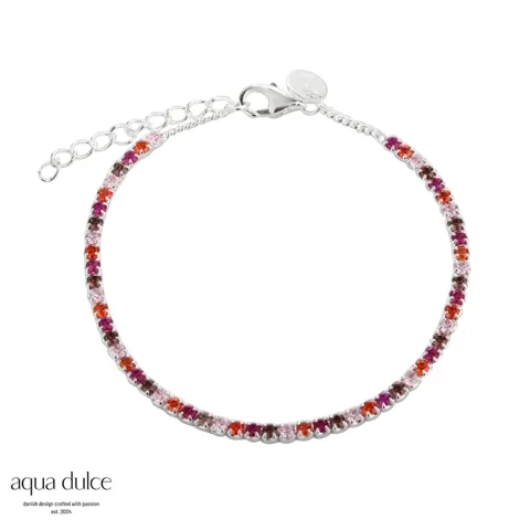 PINK TENNIS BRACELET | SILVER — produktfoto
