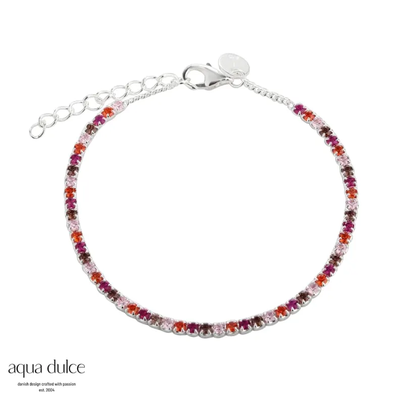 PINK TENNIS BRACELET | SILVER — produktfoto
