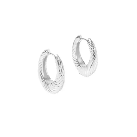 *CHUNKY LINE HOOP SMALL | SILVER — produktfoto