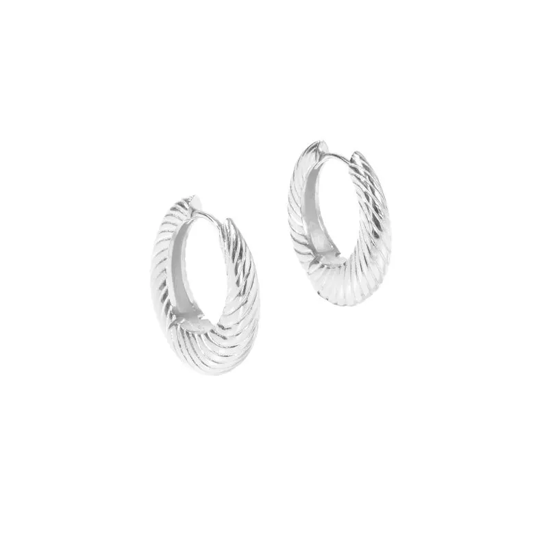 *CHUNKY LINE HOOP SMALL | SILVER — produktfoto