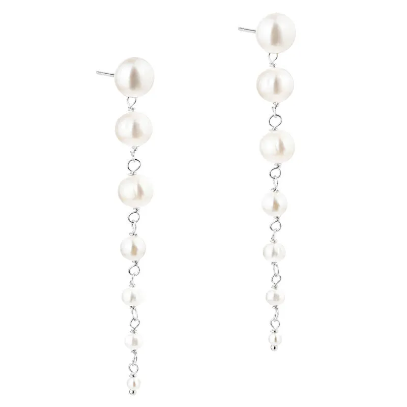 GHITA LONG EARRING | SILVER — produktfoto