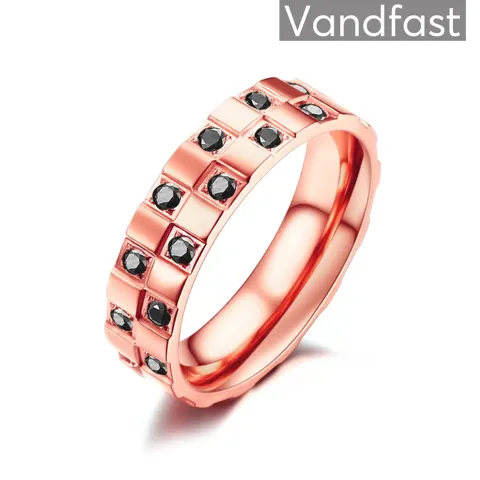 ANNEBRAUNER Chess Rose/Black Ring — produktfoto