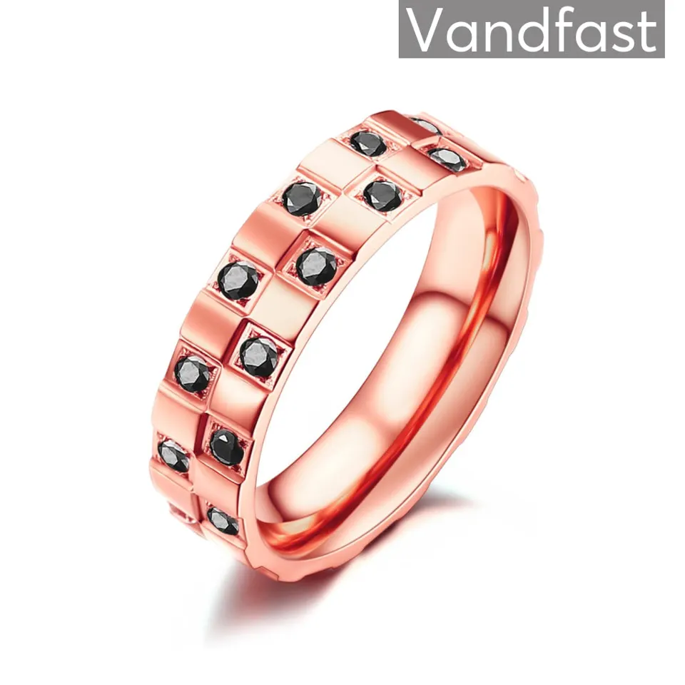 ANNEBRAUNER Chess Rose/Black Ring — produktfoto