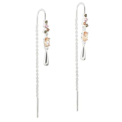 BLUSH DROP EARTHREAD | SILVER — produktfoto