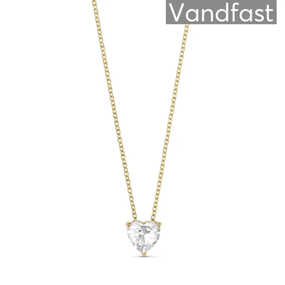 ANNEBRAUNER Stella Zirconia Heart Halskæde 18K Guldbelagt — produktfoto