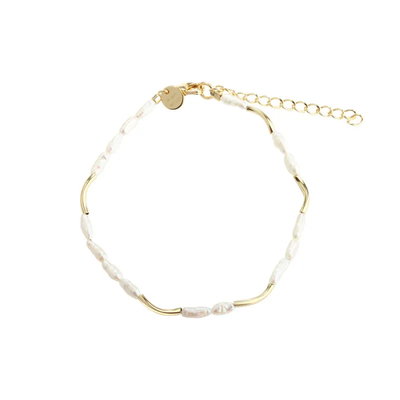 ALURA WHITE BRACELET | GOLDEN — produktfoto