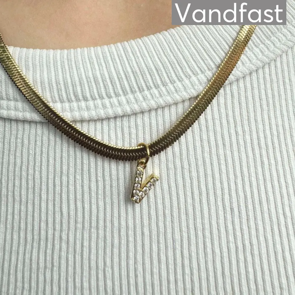 ANNEBRAUNER Snake Letter Halskæde 18K Guldbelagt - A — produktfoto