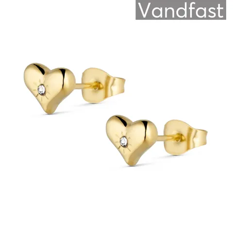 ANNEBRAUNER Palermo mini Heart Ziconia ørestikker 18K Guldbelagt — produktfoto