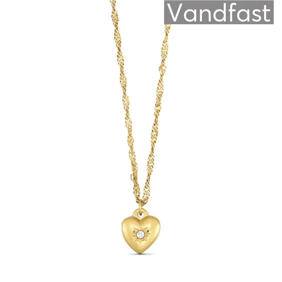 ANNEBRAUNER Zirconia Heart Halskæde 18K Guldbelagt — produktfoto