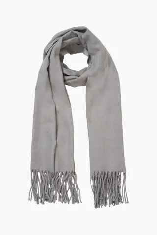Objmarilyn Wool Scarf - Medium Grey Melange - Object — produktfoto