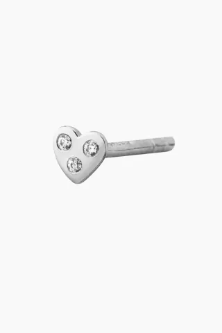 I Love Your Heart Earring - Silver - Stine A — produktfoto