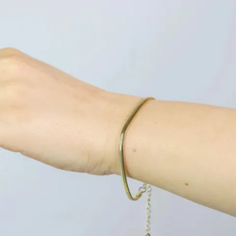 Muun Studios Buet Snakechain Armbånd 18k Guldbelagt 3MM A035 - Guld — produktfoto