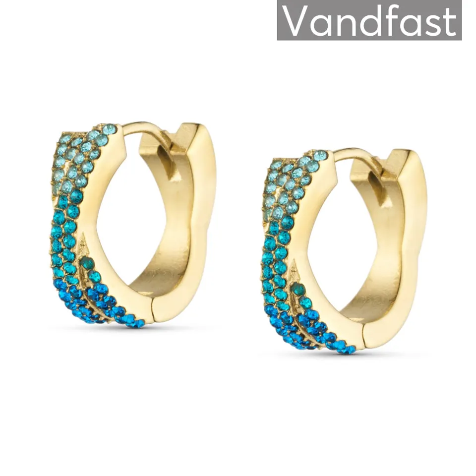 ANNEBRAUNER Alma Zirconia Blue Mix Big Øreringe 18K Guldbelagt — produktfoto