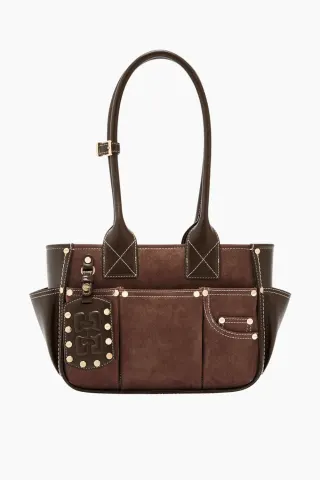 Posy Small Recycled Suede B2110076 - Chicory Coffee - GANNI — produktfoto