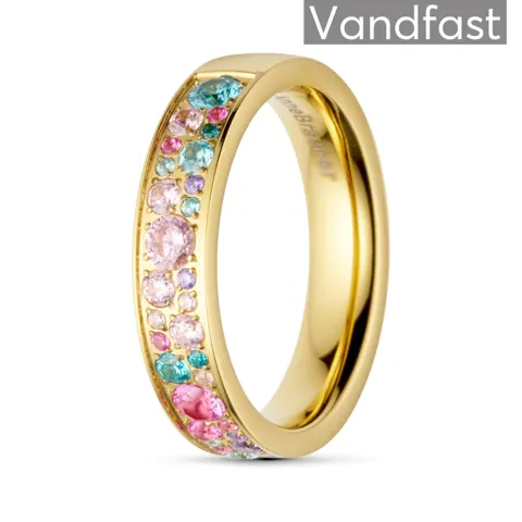 ANNEBRAUNER Sparkling Pink/Violet Ring 18K Guldbelagt — produktfoto