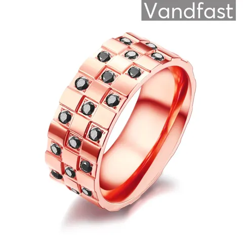 ANNEBRAUNER Chess Rose/Black Ring — produktfoto