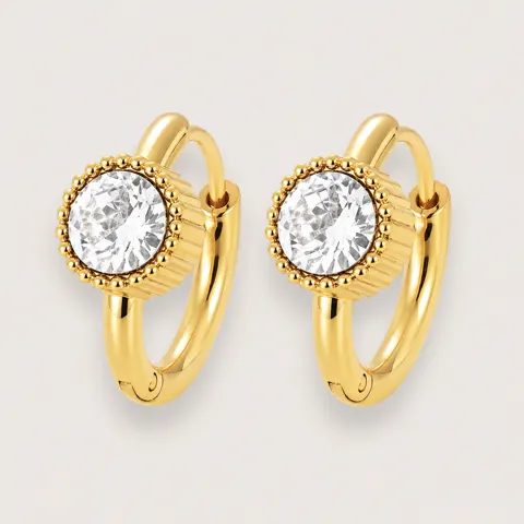 Rosie forgyldte hoops med store zirkoner  Legacy Collection — produktfoto