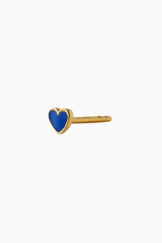 Petit Love Heart Cobalt Blue Enamel - Gold - Stine A — produktfoto