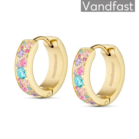 ANNEBRAUNER Creole Sparkling Pink/Violet 18K Guldbelagt — produktfoto