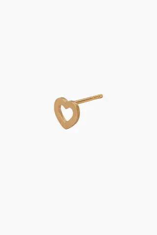 Petit Open Love Heart Earring - Gold - Stine A — produktfoto