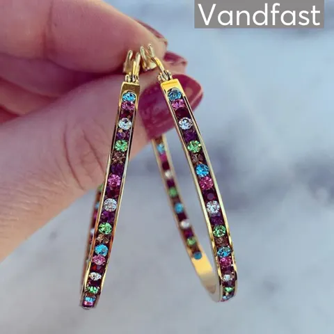 ANNEBRAUNER Creole Thin Big Multicolor 18K Guldbelagt — produktfoto