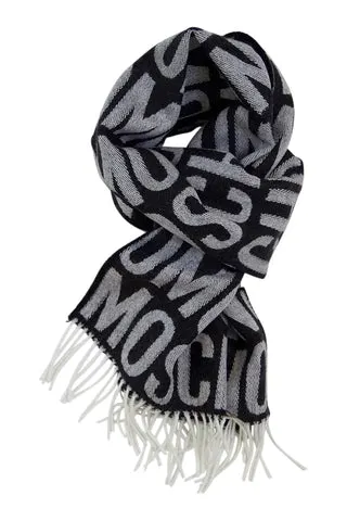 Gråt merino tørklæde fra Moschino — produktfoto