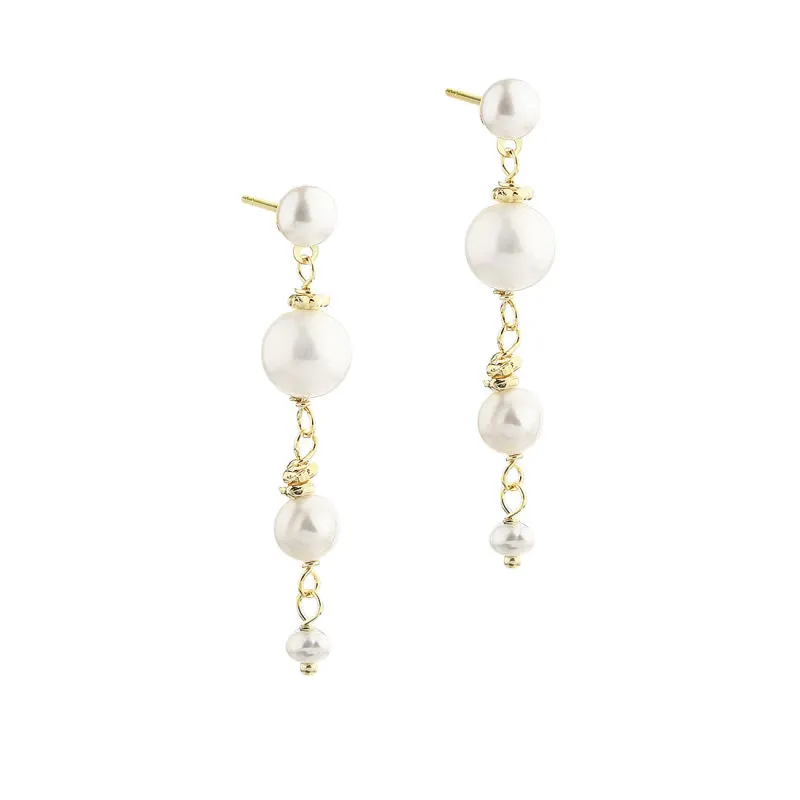 GHITA SHORT EARRING | GOLDEN — produktfoto