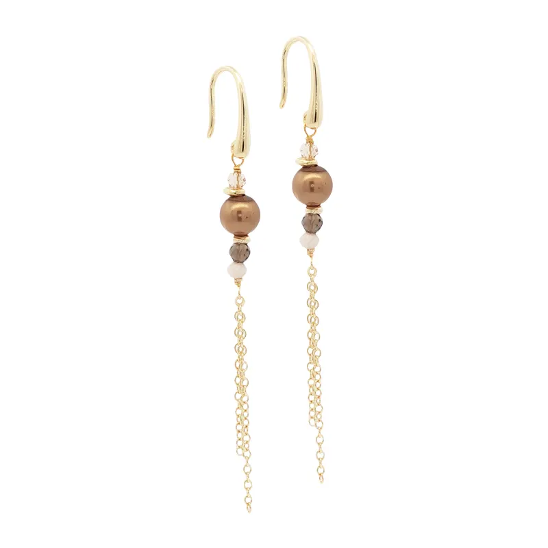 EIRA PEARL EARRING | GOLDEN — produktfoto