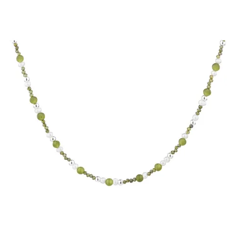 AYA OLIVE NECKLACE | SILVER — produktfoto
