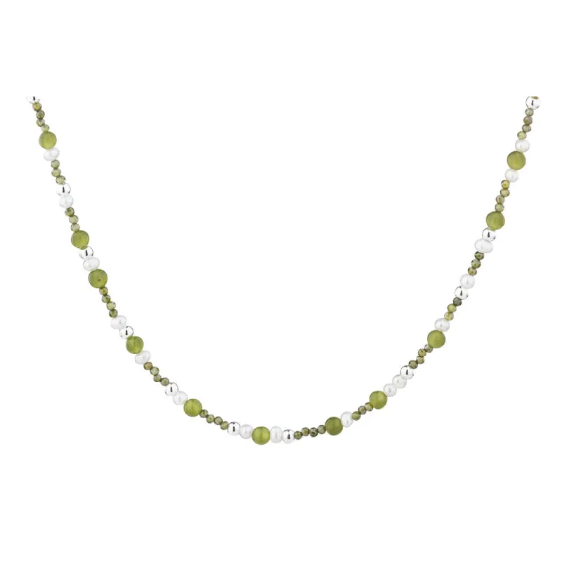 AYA OLIVE NECKLACE | SILVER — produktfoto