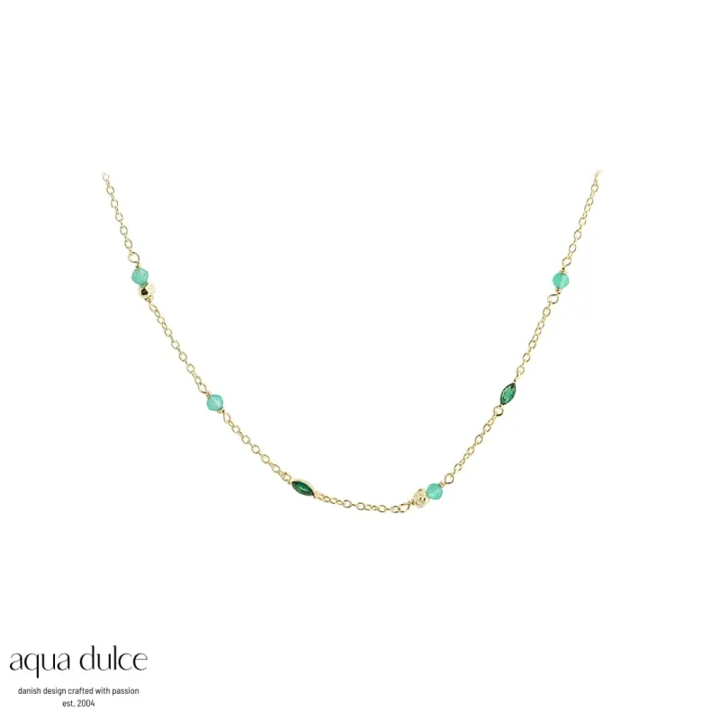 GREEN GARDEN NECKLACE | GOLDEN — produktfoto