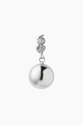 Twin Flow & Disco Ball Earring - Silver - Stine A — produktfoto