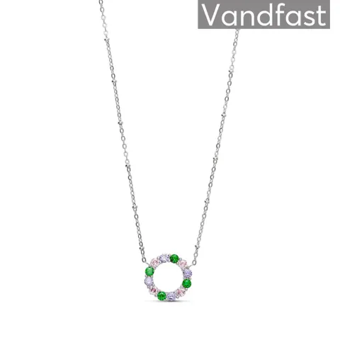 ANNEBRAUNER Big Green/Pink Circle Halskæde — produktfoto