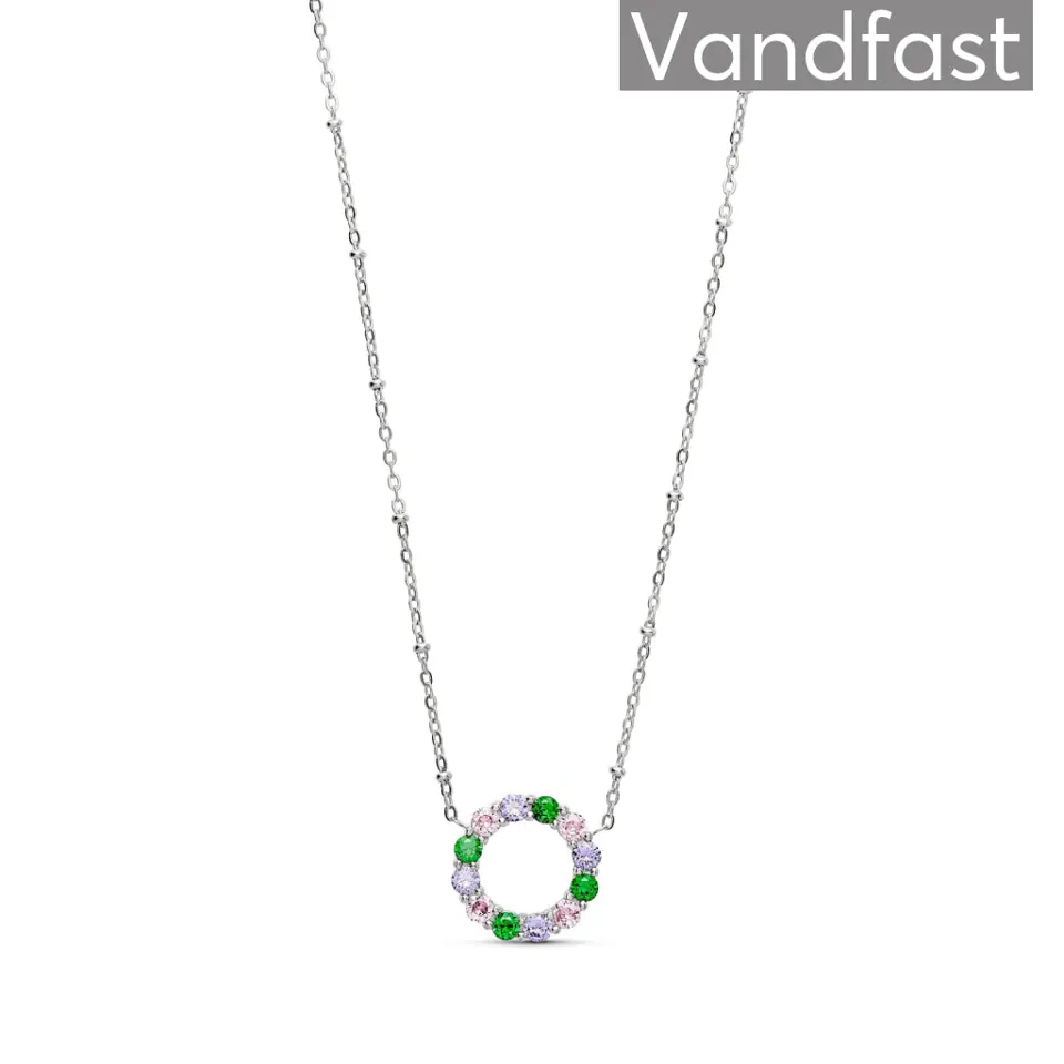 ANNEBRAUNER Big Green/Pink Circle Halskæde — produktfoto