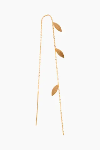 Three Leaves Earring Piece - Gold - Stine A — produktfoto