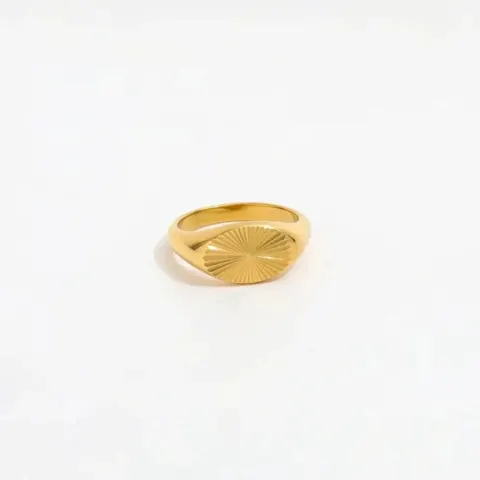 Muun studios Sun Signet Oval Ring 18K Guldbelagt R025 - Guld — produktfoto