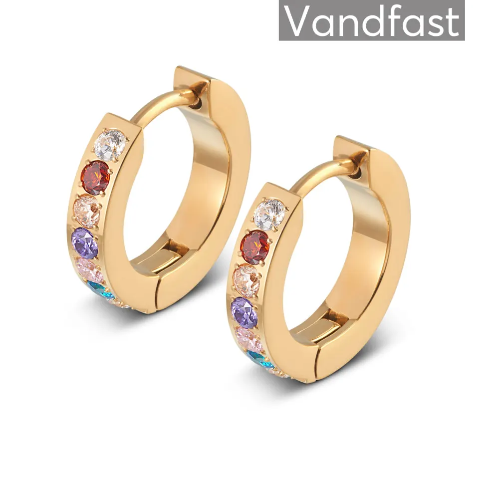 ANNEBRAUNER Creole Line Multicolor Øreringe 18K Guldbelagt — produktfoto