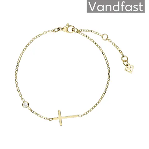 ANNEBRAUNER Cross Zirconia Armbånd 18K Guldbelagt — produktfoto