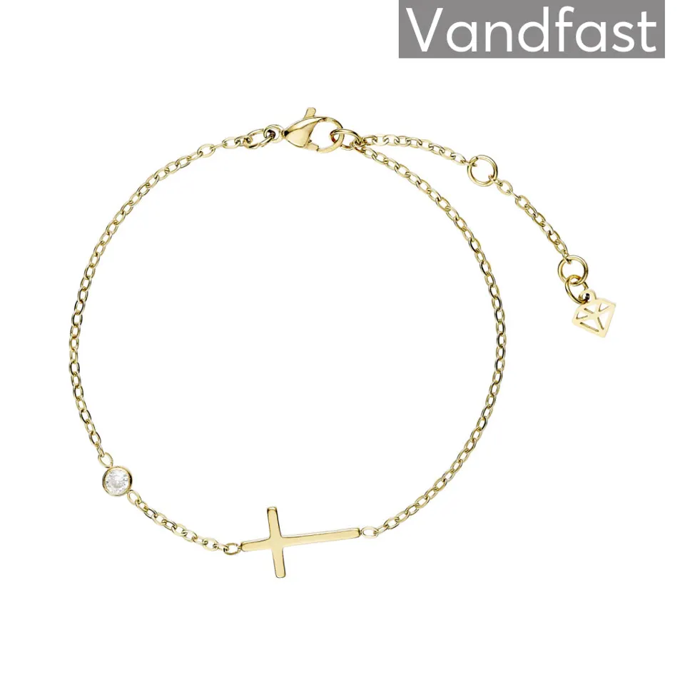 ANNEBRAUNER Cross Zirconia Armbånd 18K Guldbelagt — produktfoto