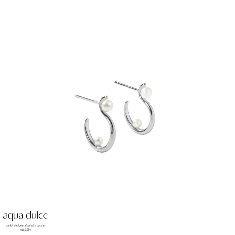 SWAN PEARL HOOP SMALL | SILVER — produktfoto