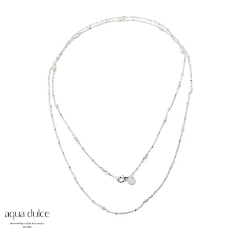 *RICE DOTS LONG NECKLACE | SILVER — produktfoto
