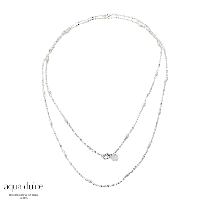 *RICE DOTS LONG NECKLACE | SILVER — produktfoto